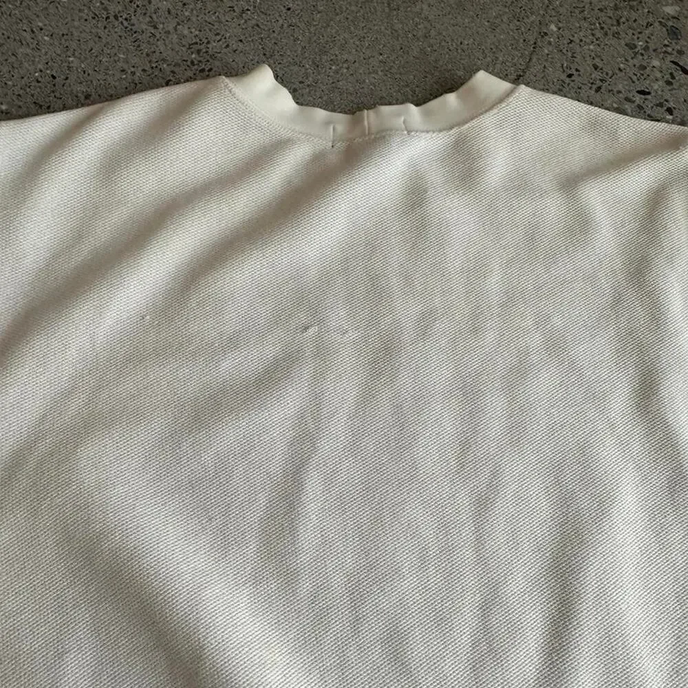 Lands' End cream crewneck sweater 100% cotton vintage cream crew pullover xl